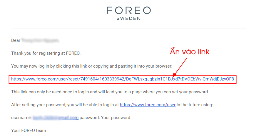 cách đăng ký tài khoản Foreo